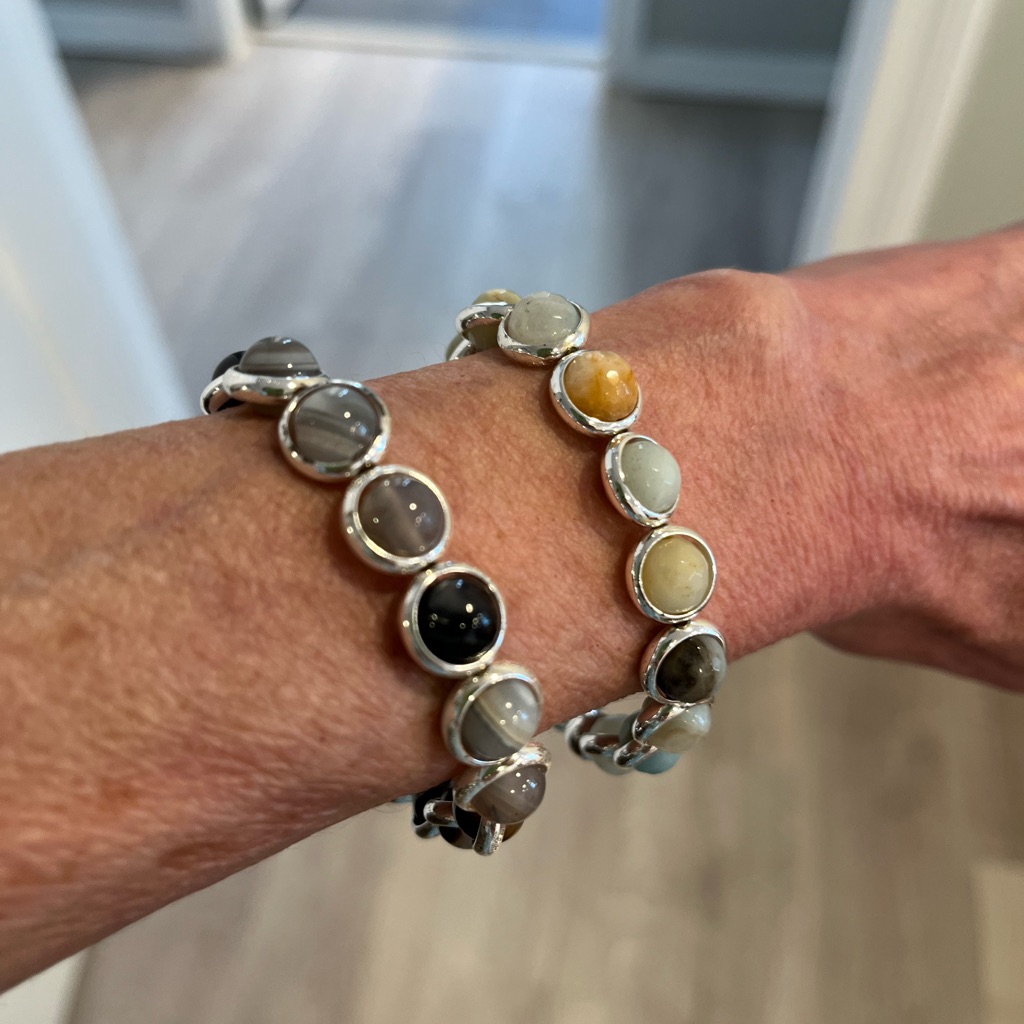 Elegant Multi-Stone Sterling Silver Bracelets